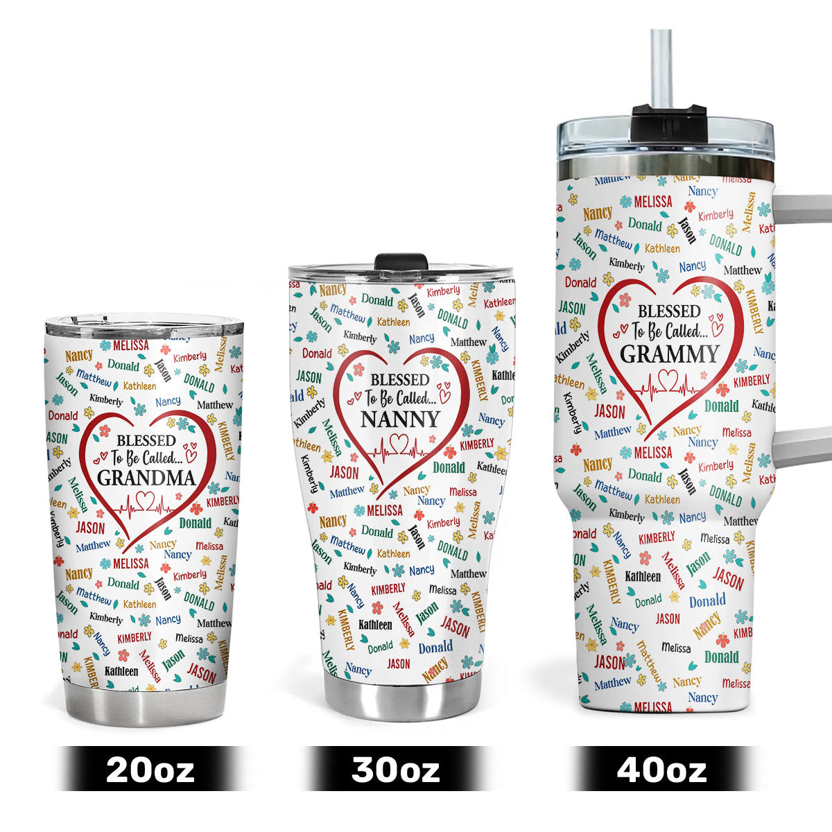 Blessed To Be Called Grandma | Personalized Stainless Steel Tumbler JSSSTPT2651D