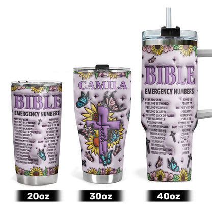 Bible Emergency Numbers | Personalized Stainless Steel Tumbler JSSSTHA14