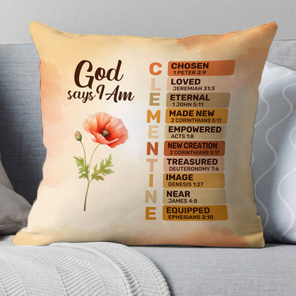 God Says I Am | Personalized Crystal Velvet Pillow