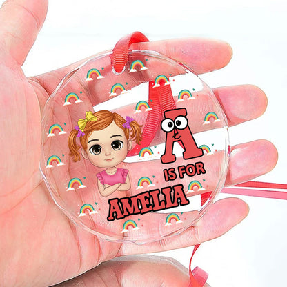 Baby Name | Personalized 1-Side Round Glass Ornament JSURGOPPT1748L