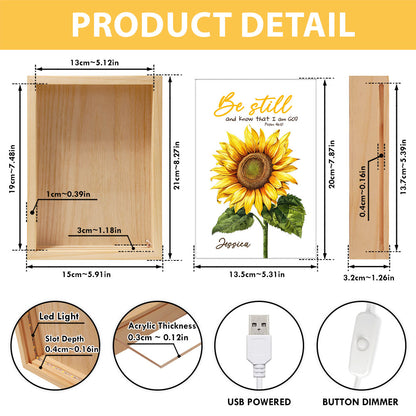 Jesuspirit Personalized Frame Light Box | Be Still FLBHN02