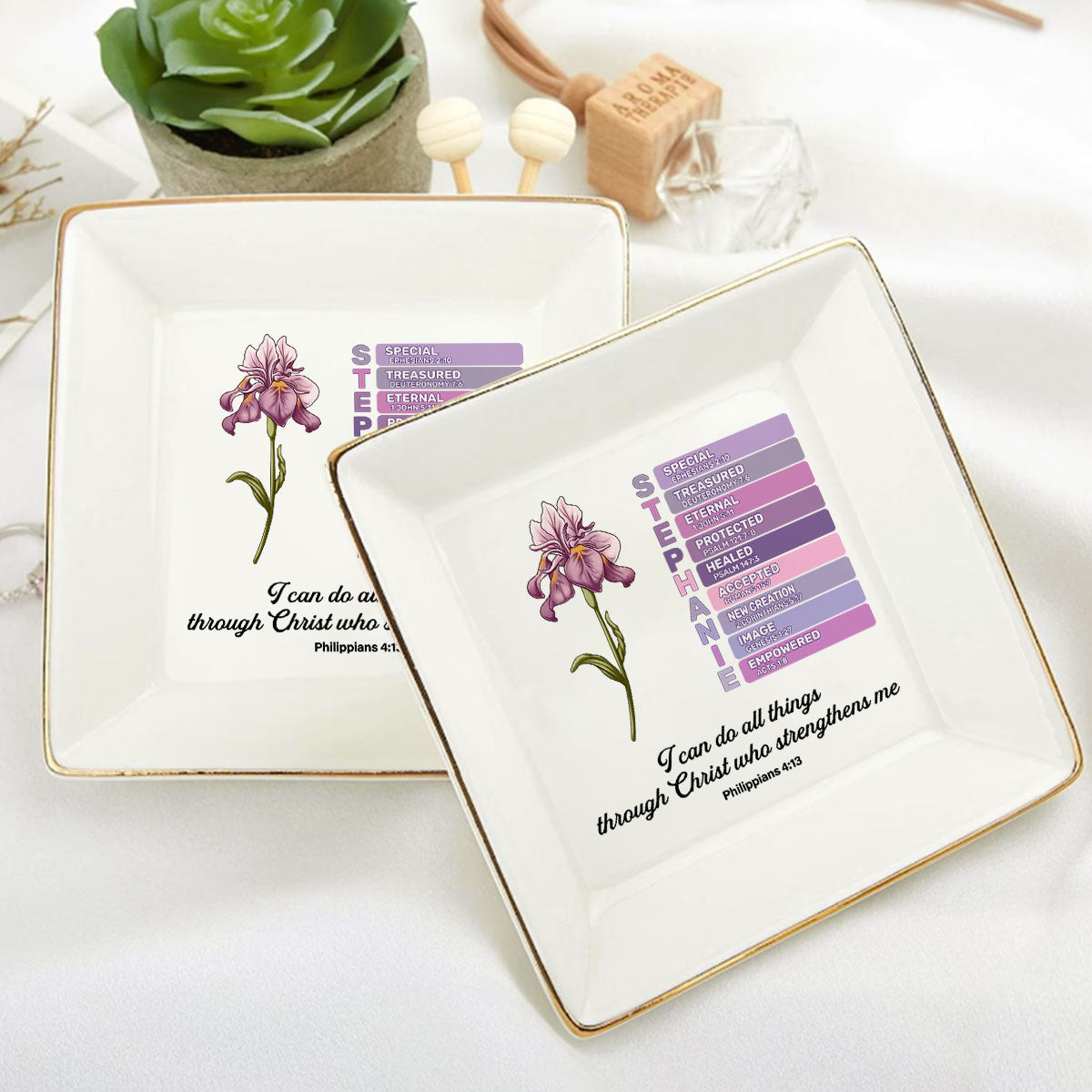 I Can Do All Things Through Christ Who Strengthens Me | Personalized Jewelry Dish