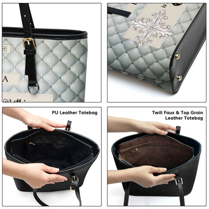 Beautiful Cross Large Leather Tote Bag - Nothing Is Impossible With God HH363