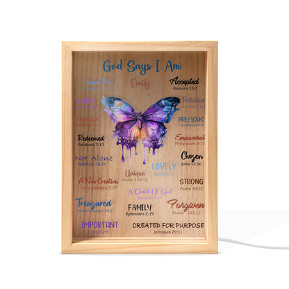 Jesuspirit Personalized Frame Light Box | What God Says About You FLBM07