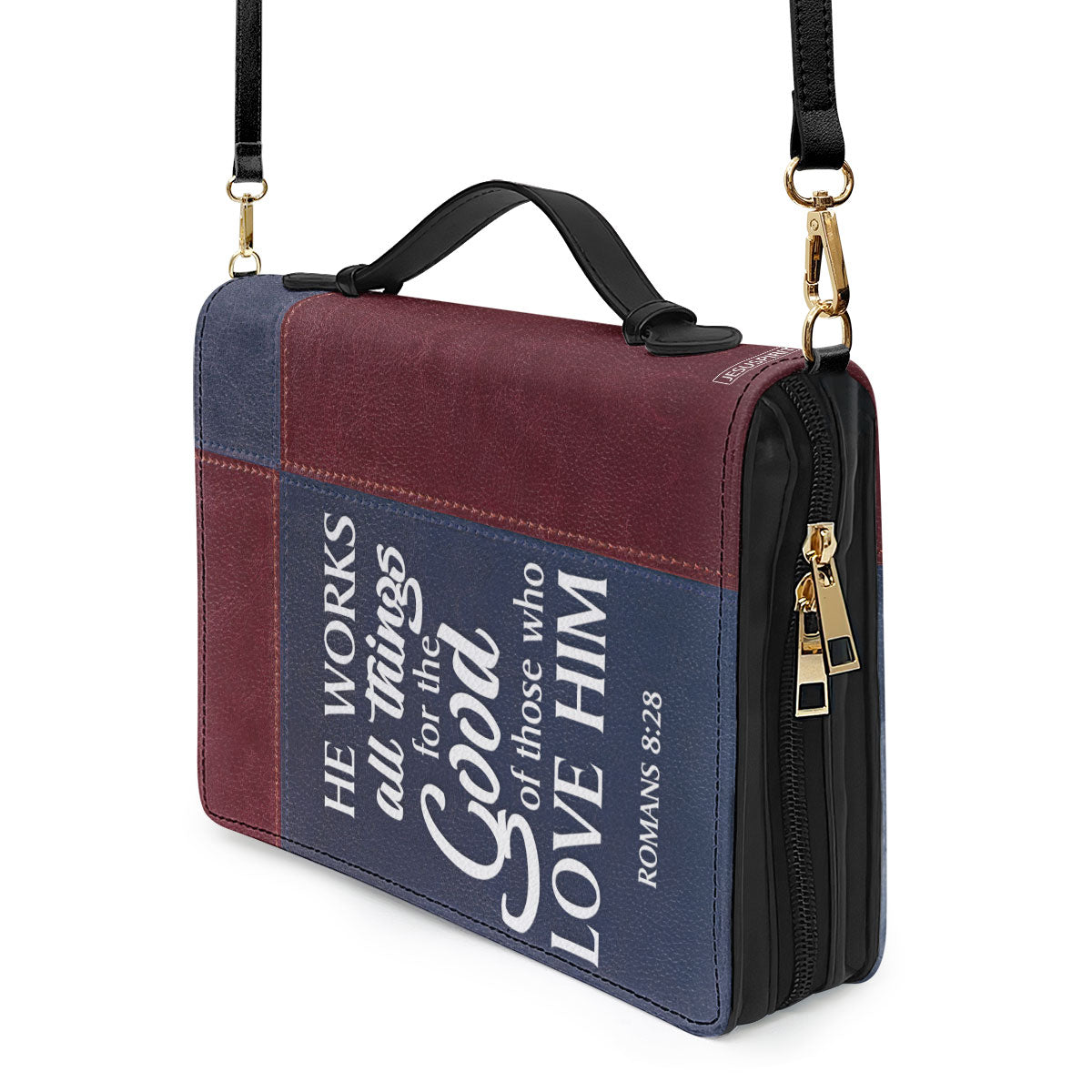 Beautiful Personalized Bible Cover - He Works All Things For The Good Of Those Who Love Him NUM315B