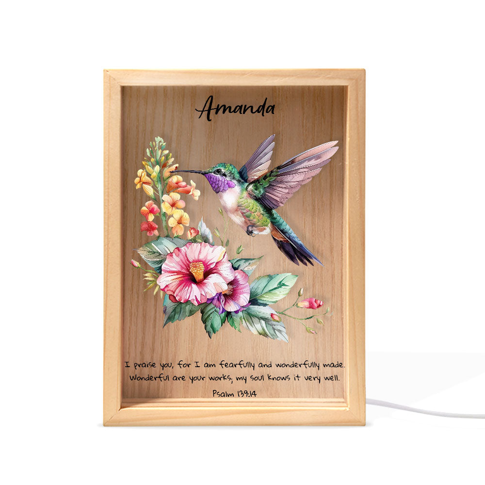 Jesuspirit Personalized Frame Light Box | I Am Fearfully And Wonderfully Made FLBHN03