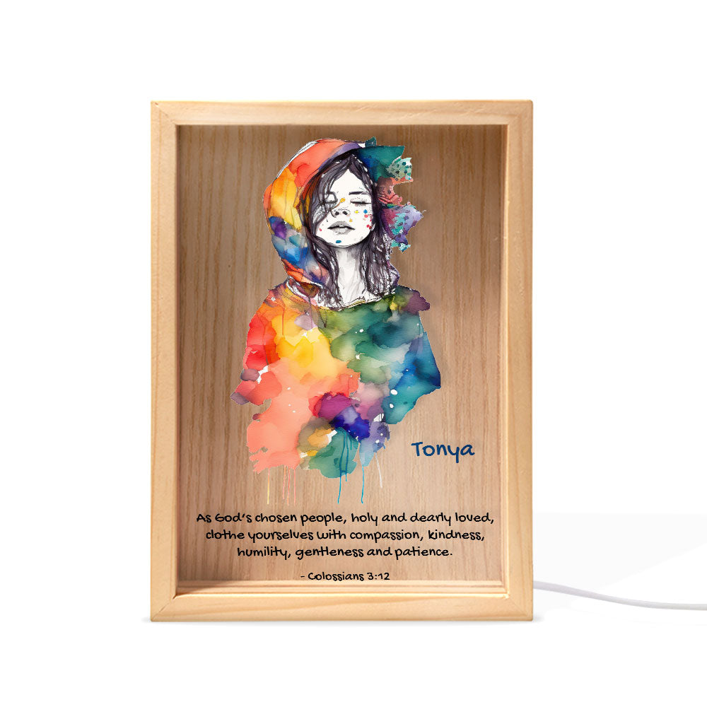 Jesuspirit Personalized Frame Light Box | Clothe Yourselves With Compassion FLBHN24