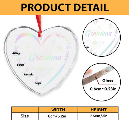 Blesses To Be Called | Personalized Heart Shaped Glass Ornament JSHGOPHN2099TA