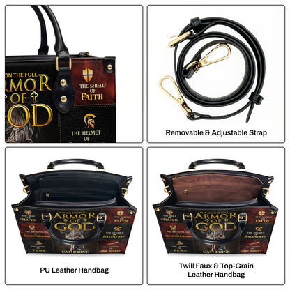 Jesuspirit | Personalized Leather Handbag With Zipper | Armor Of God LHBM777
