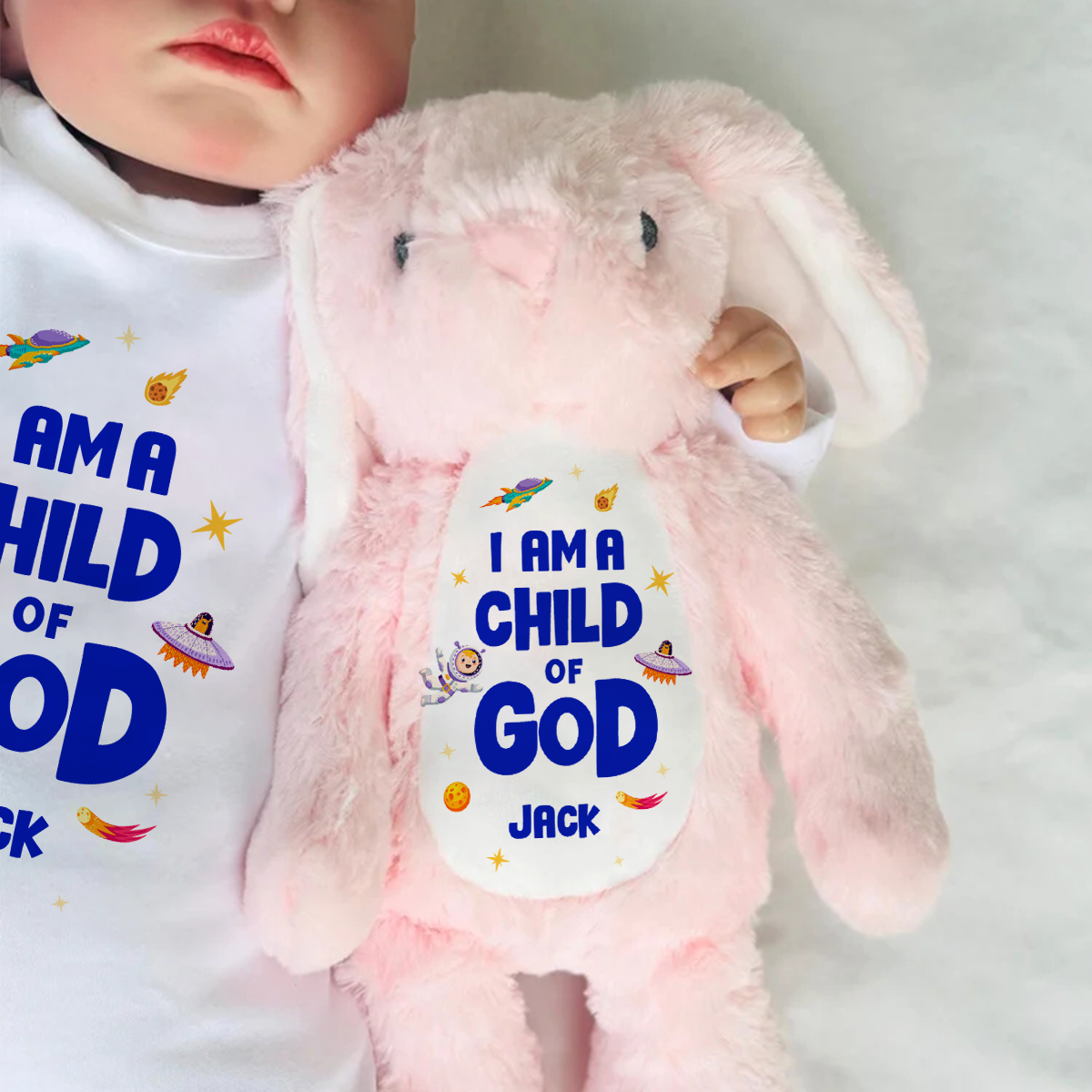 I Am A Child Of God | Personalized Stuffed Bunny