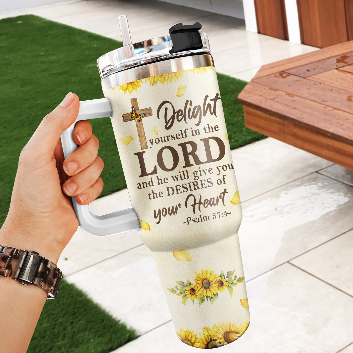 Delight Yourself In The Lord | Personalized Stainless Steel Tumbler JSSSTPTN2411M