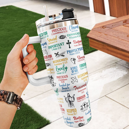 Jesuspirit | What God Says About You | Unique Scripture Gifts For Christian Friends | Personalized Christian Stainless Steel Tumbler SSTH742A