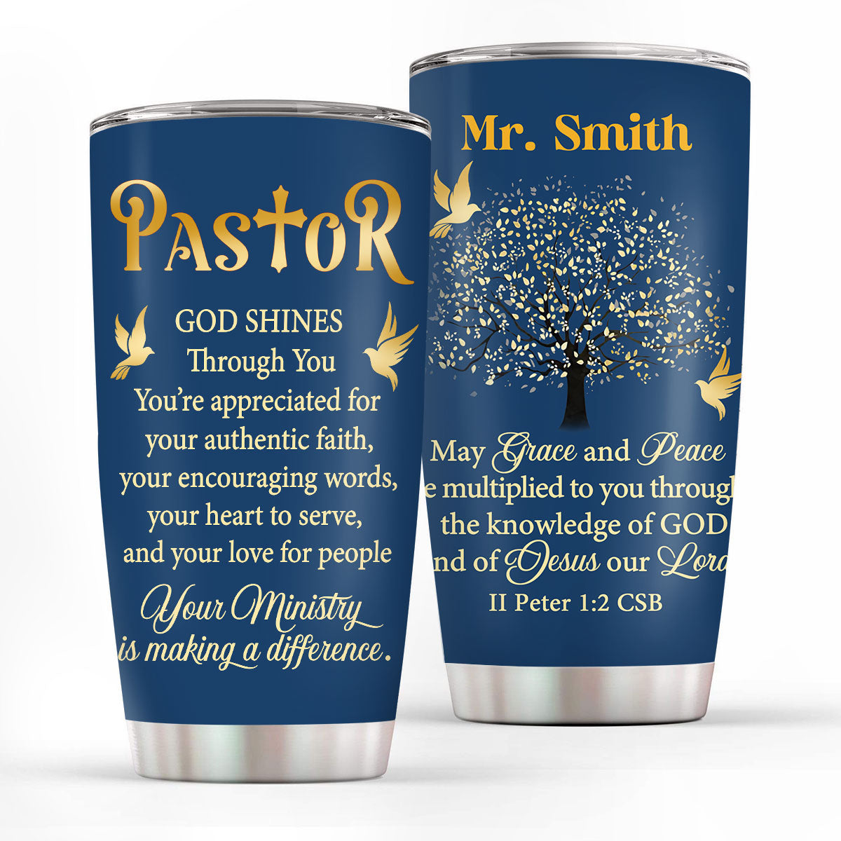 Jesuspirit | Christian Faith Gifts | Stainless Steel Tumbler | Grace And Peace  SSTNAM1003A