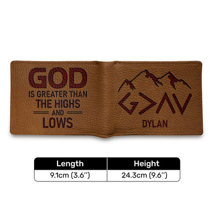 God Is Greater Than The Highs And Lows | Personalized Folded Wallet For Men JSLFWH863