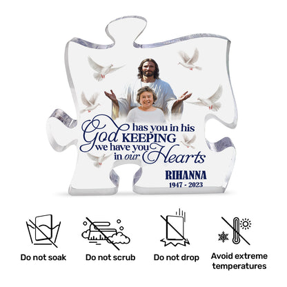Safe In The Arms Of Jesus | Personalized Custom Shaped Squared Acrylic Plaque JSAPPPT1580M