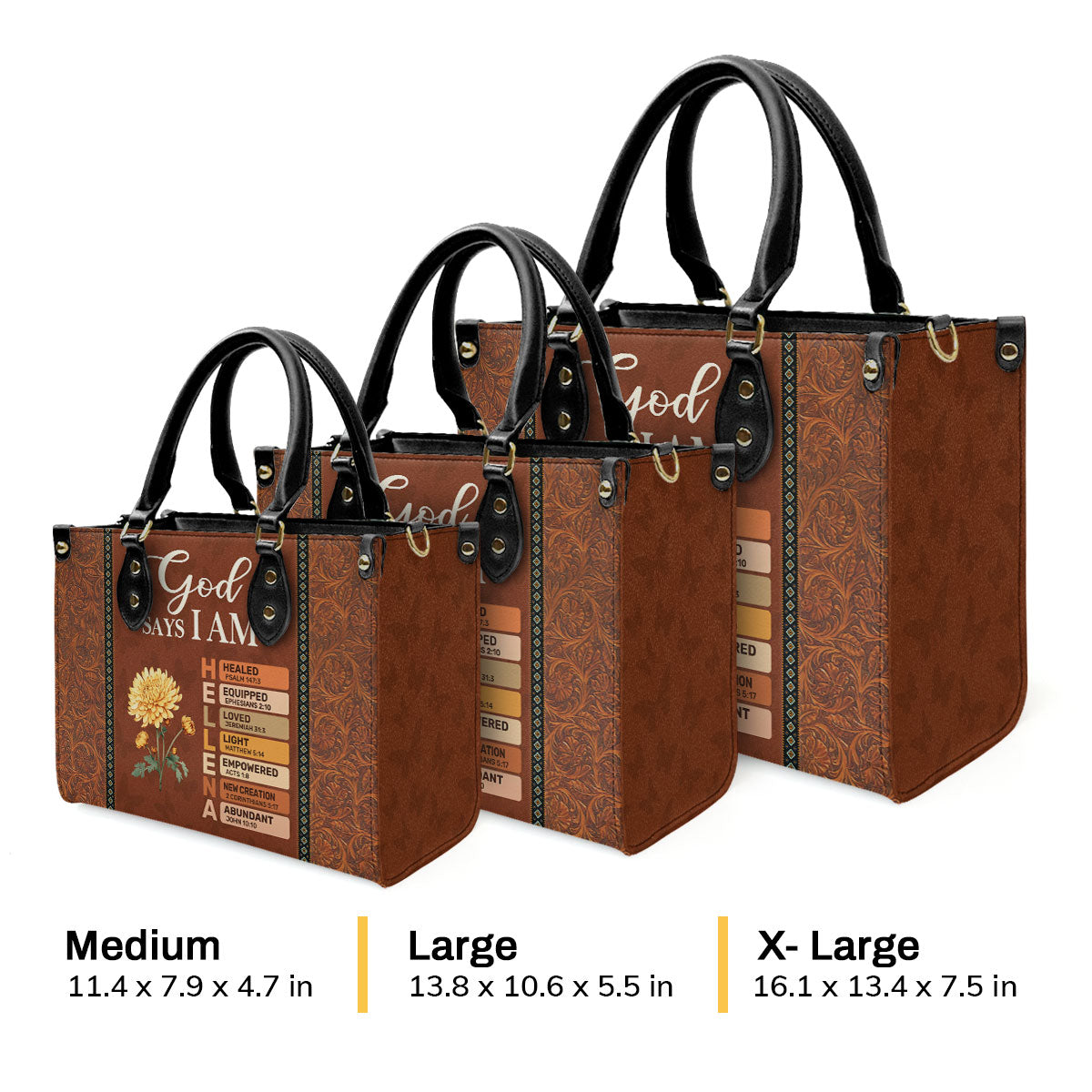 God Says I Am | Personalized Leather Handbag
