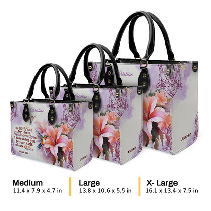 Jesuspirit | Personalized Zippered Leather Handbag With Handle | Religious Gift For Worship Friends | I Have Called You By Your name LHBM768
