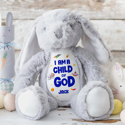 I Am A Child Of God | Personalized Stuffed Bunny