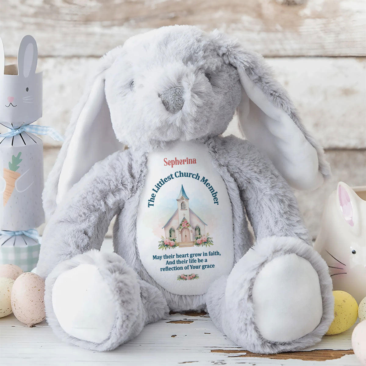 The Littlest Church Member - Personalized Stuffed Bunny