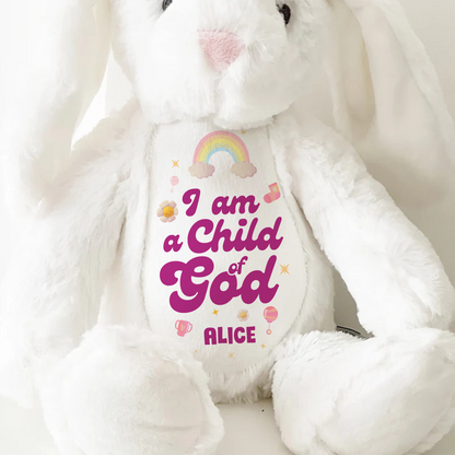 I Am A Child Of God | Personalized Stuffed Bunny