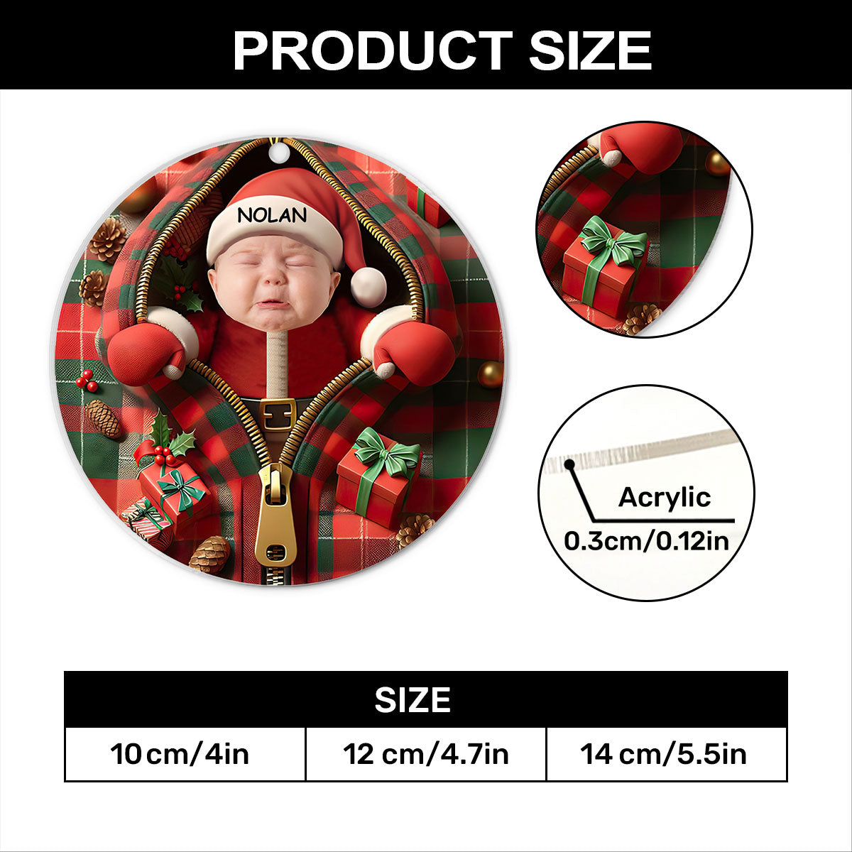 Baby First Christmas | Personalized 1-Side Acrylic Ornament JSACOPN2634M