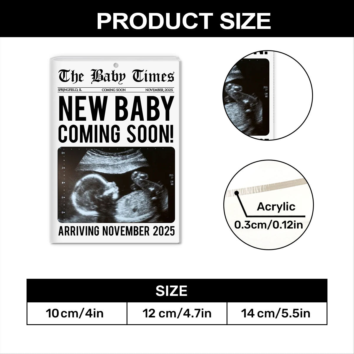 New Baby Is Coming | Personalized 1-Side Acrylic Ornament JSACOPN2723L