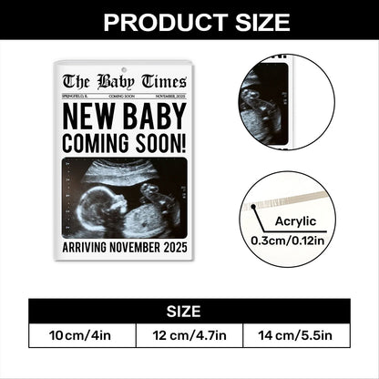 New Baby Is Coming | Personalized 1-Side Acrylic Ornament JSACOPN2723L