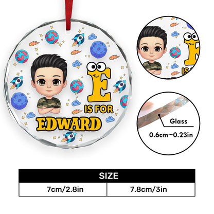 Baby Name | Personalized 1-Side Round Glass Ornament JSURGOPPT1748L