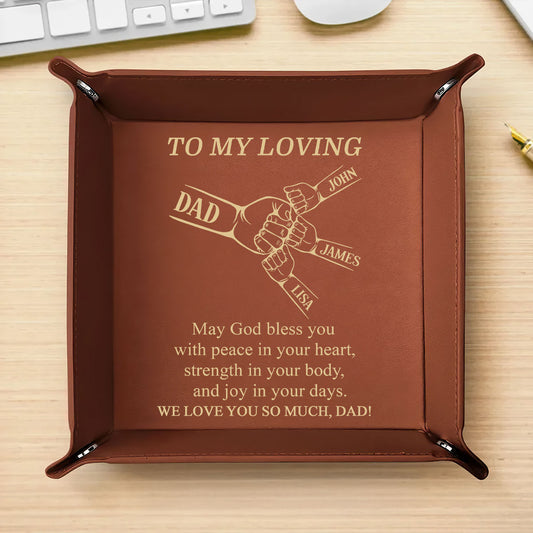 To My Loving Dad | Personalized Leather Valet Tray