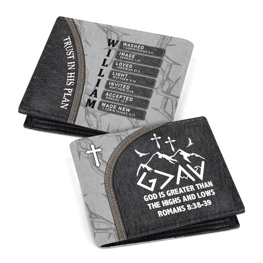 God Is Greater Than The Highs And Lows | Personalized Folded Wallet For Men