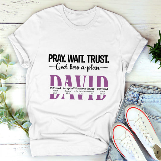 Pray Wait Trust  | Personalized 2D Unisex T-shirt