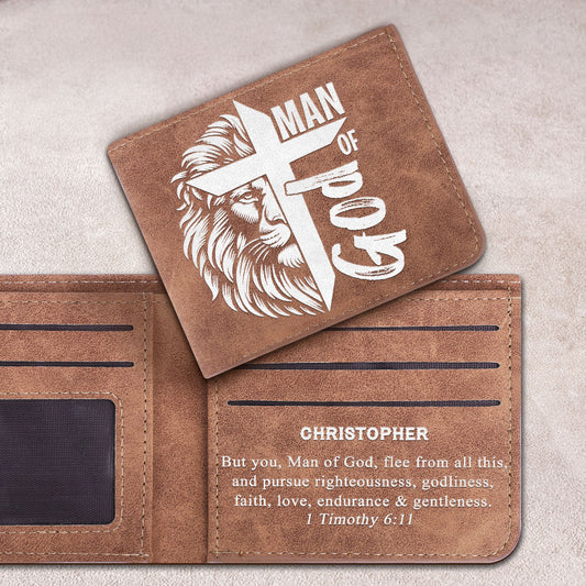 Man Of God | Personalized Classic Leather Wallet