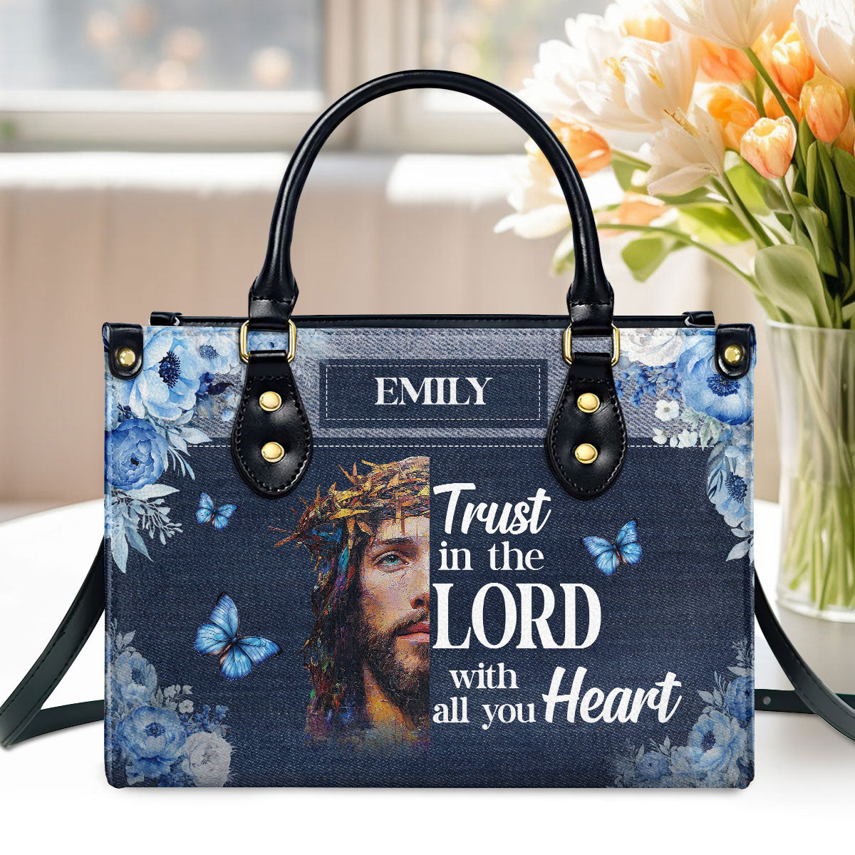 Trust In The Lord With All Your Heart | Personalized Leather Handbag