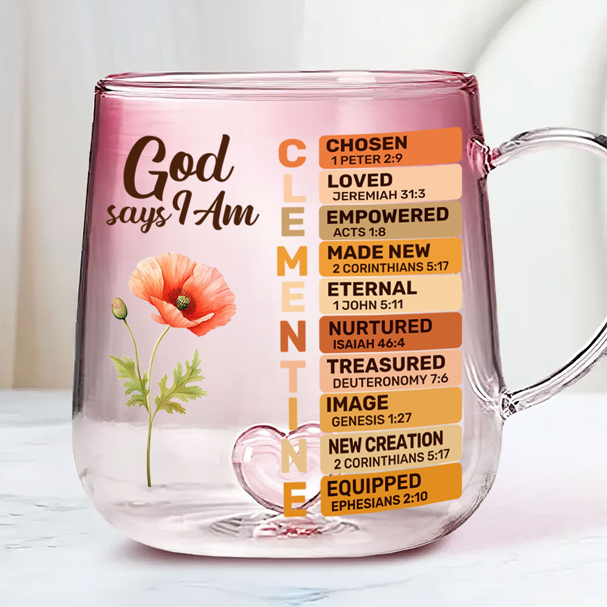 God Says I Am | Personalized Gradient Glass Mug