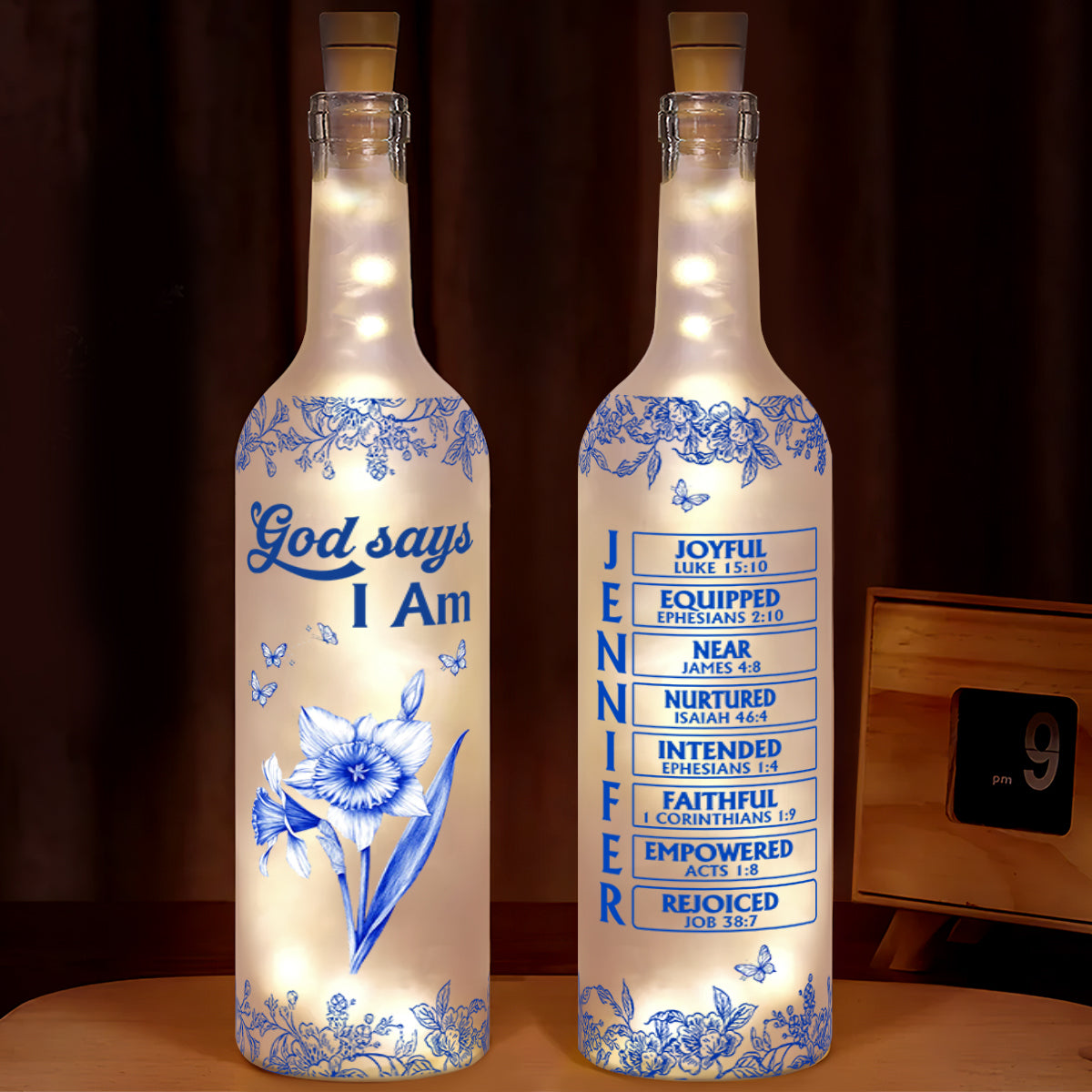 God Says I Am | Personalized Bottle Lamp