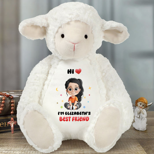 I'm Baby's Best Friend | Personalized Stuffed Lamb