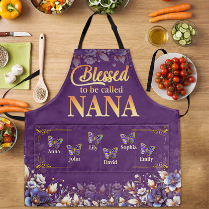 Blessed To Be Called Nana | Personalized Apron With Pocket