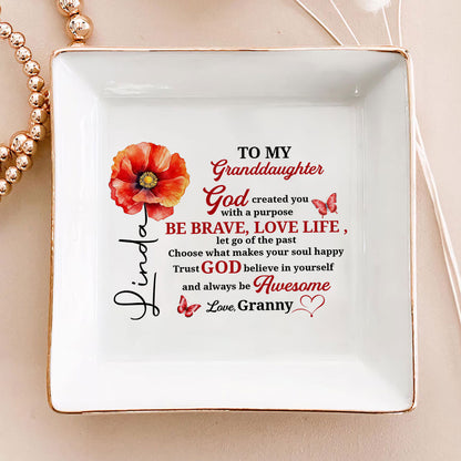 To My Daughter | Personalized Square Shaped Jewelry Dish