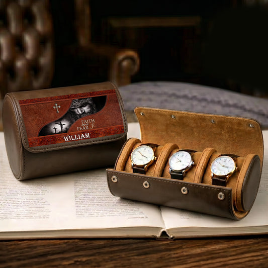 Faith Over Fear | Personalized Leather Watch Case