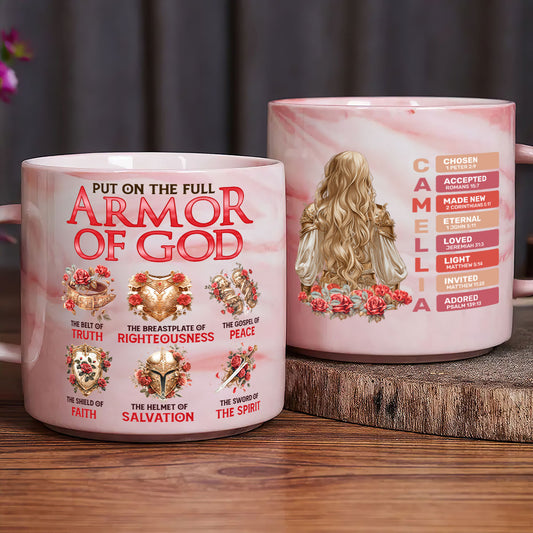 Put On The Full Armor Of God | Personalized Marble Mug