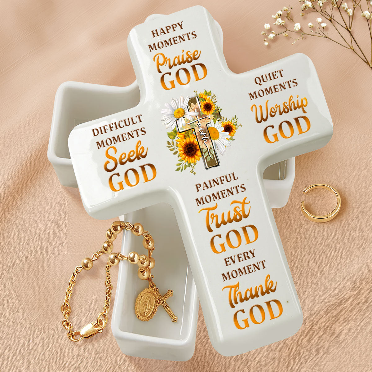 Every Moment Thank God |  Cross Jewelry Box