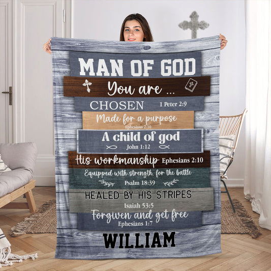 Man Of God  | Personalized Fleece Blanket