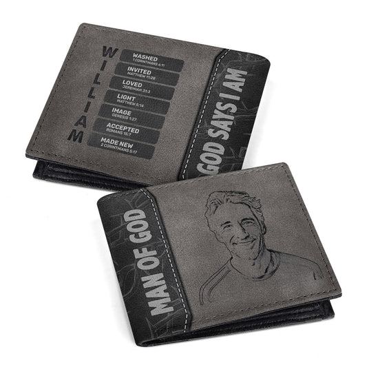 Man Of God With Photo Upload | Personalized Folded Wallet For Men