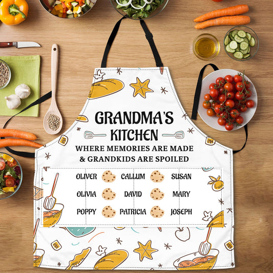 Grandma's Kitchen Where Memories Are Made | Personalized Apron With Pocket