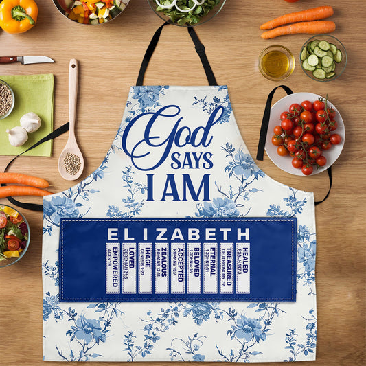 God Says I Am  | Personalized Apron With Pocket