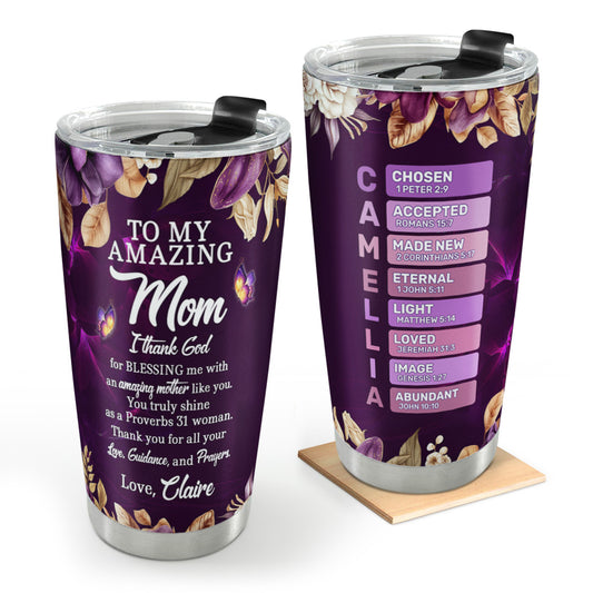 To My Amazing Mom | Personalized Stainless Steel Tumbler