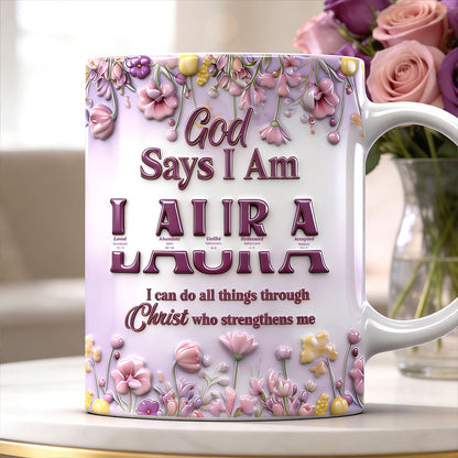 God Says I Am | Personalized Ceramic Coffee Mug