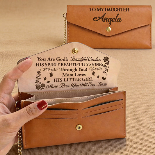 You Are God's Beautiful Creation | Personalized Leather Envelope Wallet
