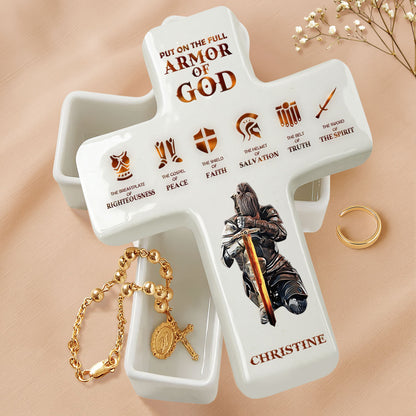 Put On The Full Armor Of God | Personalized Cross Jewelry Box