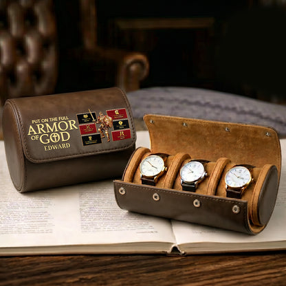 Put On The Full Armor Of God | Personalized Leather Watch Case